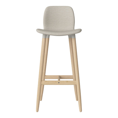 Chaise de bar Seed - Rembourrée - Piètement en chêne huilé, pigmenté blanc