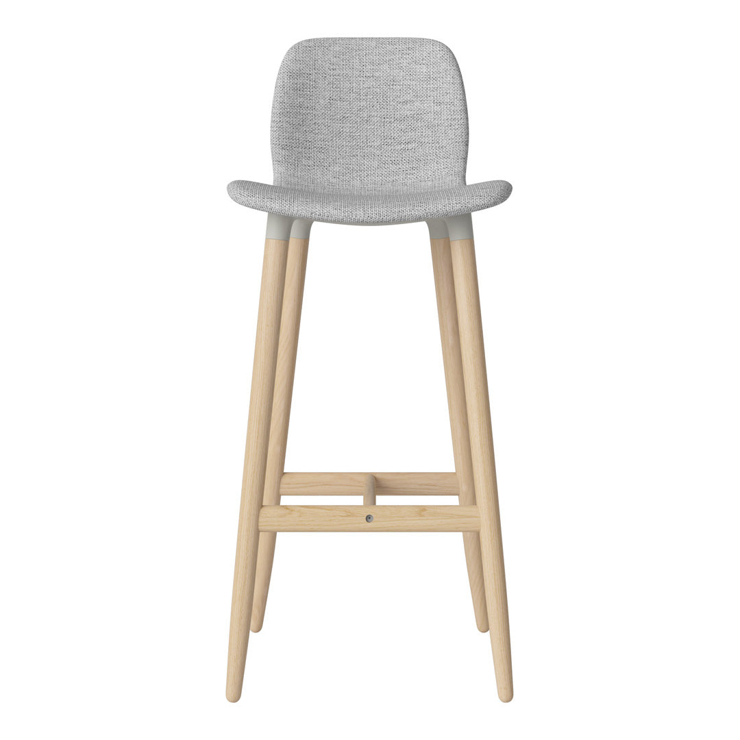 Chaise de bar Seed - Rembourrée - Piètement en chêne huilé, pigmenté blanc