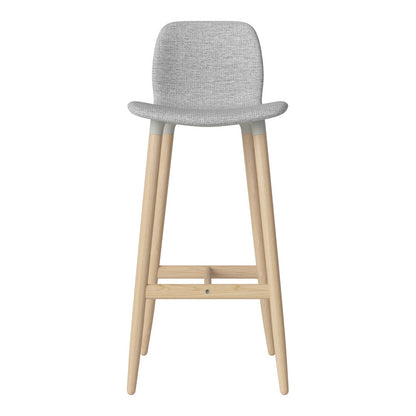 Chaise de bar Seed - Rembourrée - Piètement en chêne huilé, pigmenté blanc
