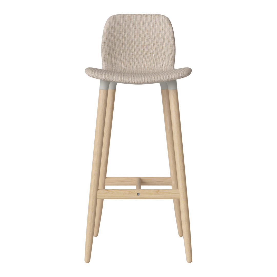 Chaise de bar Seed - Rembourrée - Piètement en chêne huilé, pigmenté blanc