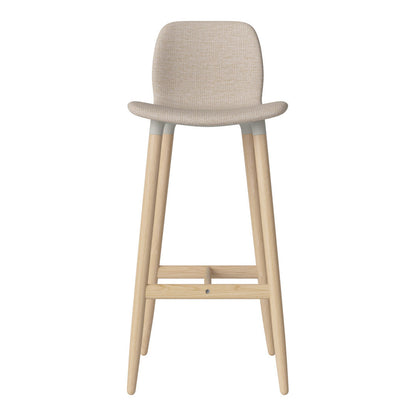 Chaise de bar Seed - Rembourrée - Piètement en chêne huilé, pigmenté blanc