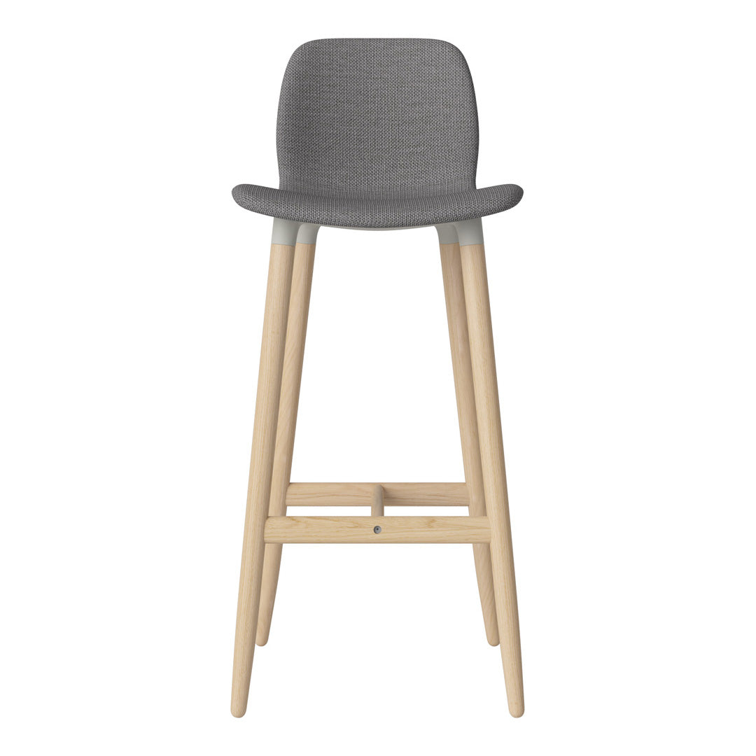 Chaise de bar Seed - Rembourrée - Piètement en chêne huilé, pigmenté blanc