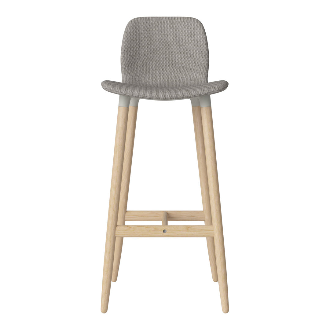Chaise de bar Seed - Rembourrée - Piètement en chêne huilé, pigmenté blanc