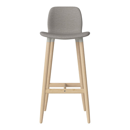 Chaise de bar Seed - Rembourrée - Piètement en chêne huilé, pigmenté blanc