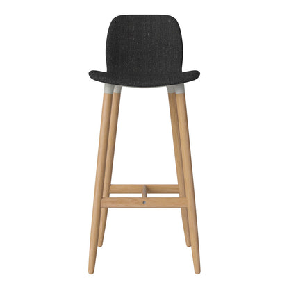 Chaise de bar Seed - Rembourrée - Piètement en chêne huilé