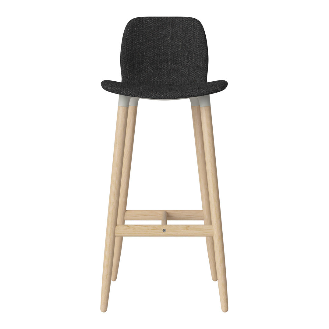 Chaise de bar Seed - Rembourrée - Piètement en chêne huilé, pigmenté blanc
