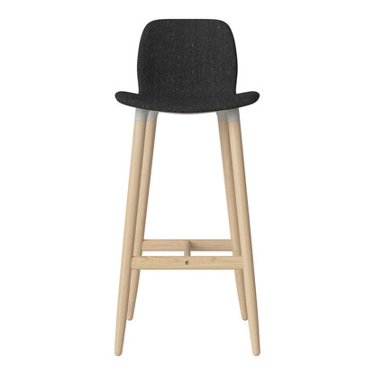 Chaise de bar Seed - Rembourrée - Piètement en chêne huilé, pigmenté blanc