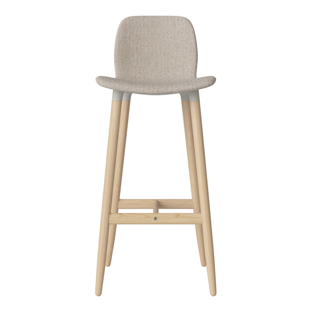 Chaise de bar Seed - Rembourrée - Piètement en chêne huilé, pigmenté blanc