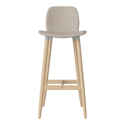 Chaise de bar Seed - Rembourrée - Piètement en chêne huilé, pigmenté blanc