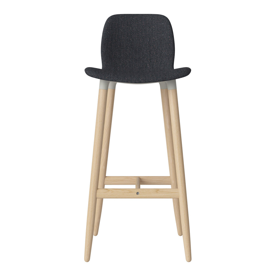 Chaise de bar Seed - Rembourrée - Piètement en chêne huilé, pigmenté blanc