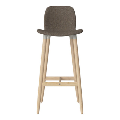 Chaise de bar Seed - Rembourrée - Piètement en chêne huilé, pigmenté blanc