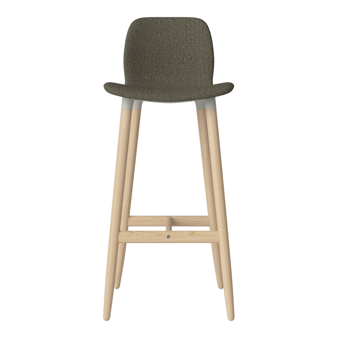 Chaise de bar Seed - Rembourrée - Piètement en chêne huilé, pigmenté blanc