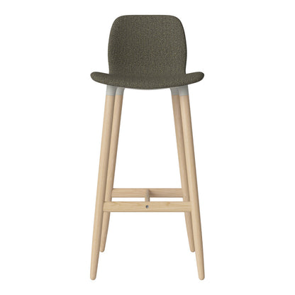 Chaise de bar Seed - Rembourrée - Piètement en chêne huilé, pigmenté blanc