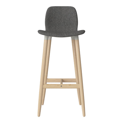 Chaise de bar Seed - Rembourrée - Piètement en chêne huilé, pigmenté blanc