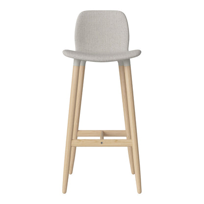 Chaise de bar Seed - Rembourrée - Piètement en chêne huilé, pigmenté blanc