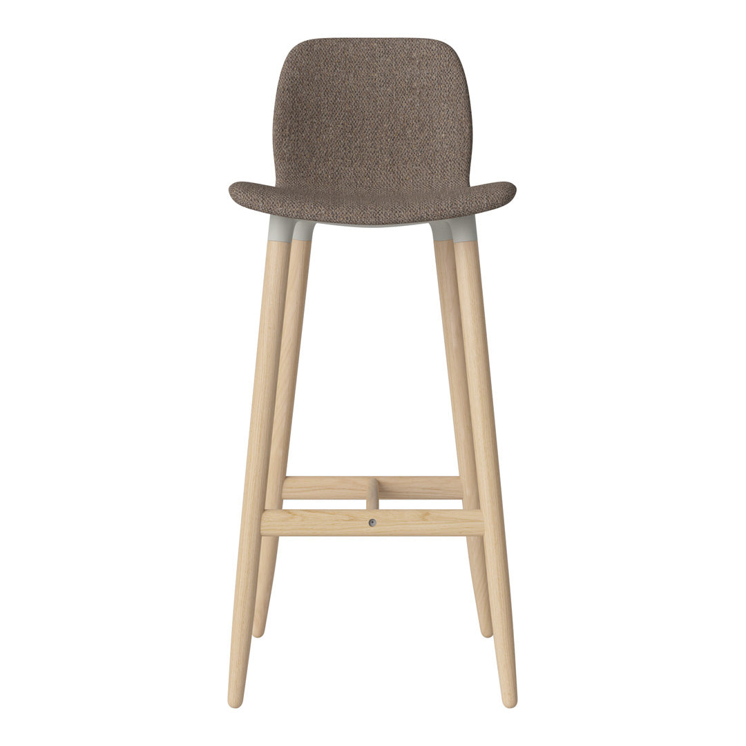 Chaise de bar Seed - Rembourrée - Piètement en chêne huilé, pigmenté blanc