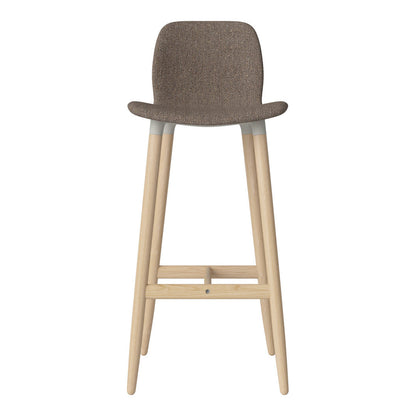 Chaise de bar Seed - Rembourrée - Piètement en chêne huilé, pigmenté blanc