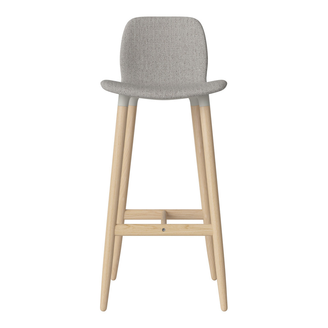 Chaise de bar Seed - Rembourrée - Piètement en chêne huilé, pigmenté blanc