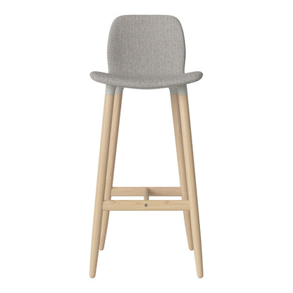Chaise de bar Seed - Rembourrée - Piètement en chêne huilé, pigmenté blanc