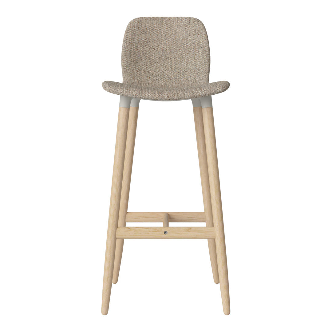 Chaise de bar Seed - Rembourrée - Piètement en chêne huilé, pigmenté blanc