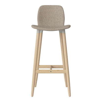 Chaise de bar Seed - Rembourrée - Piètement en chêne huilé, pigmenté blanc