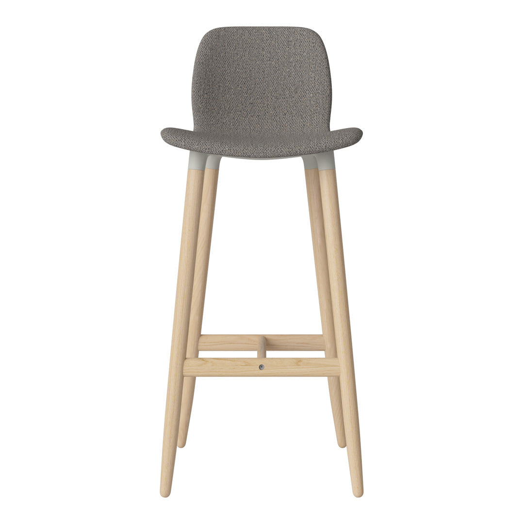 Chaise de bar Seed - Rembourrée - Piètement en chêne huilé, pigmenté blanc