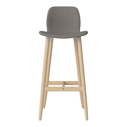 Chaise de bar Seed - Rembourrée - Piètement en chêne huilé, pigmenté blanc