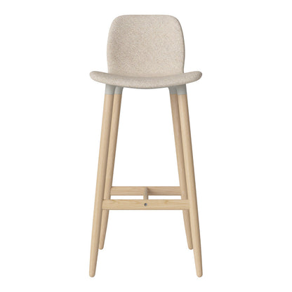 Chaise de bar Seed - Rembourrée - Piètement en chêne huilé, pigmenté blanc
