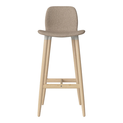 Chaise de bar Seed - Rembourrée - Piètement en chêne huilé, pigmenté blanc