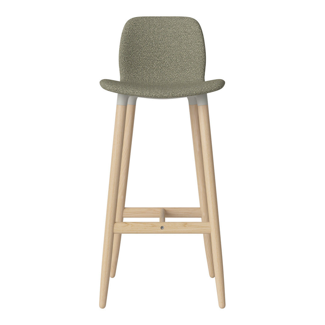 Chaise de bar Seed - Rembourrée - Piètement en chêne huilé, pigmenté blanc