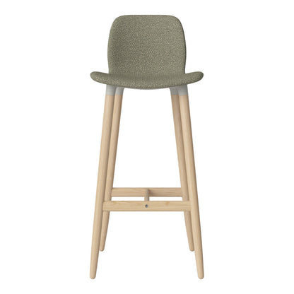 Chaise de bar Seed - Rembourrée - Piètement en chêne huilé, pigmenté blanc