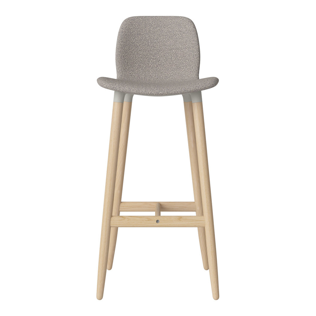 Chaise de bar Seed - Rembourrée - Piètement en chêne huilé, pigmenté blanc