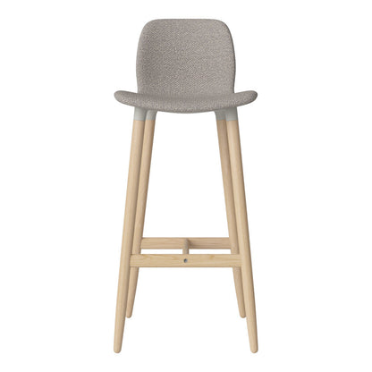 Chaise de bar Seed - Rembourrée - Piètement en chêne huilé, pigmenté blanc