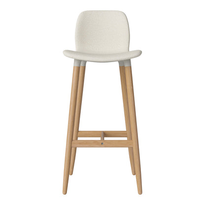 Chaise de bar Seed - Rembourrée - Piètement en chêne huilé