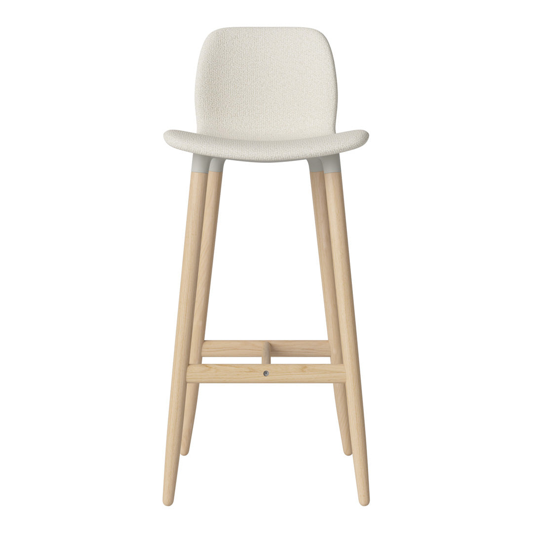 Chaise de bar Seed - Rembourrée - Piètement en chêne huilé, pigmenté blanc