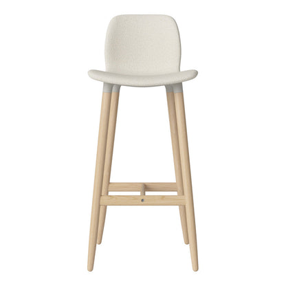 Chaise de bar Seed - Rembourrée - Piètement en chêne huilé, pigmenté blanc