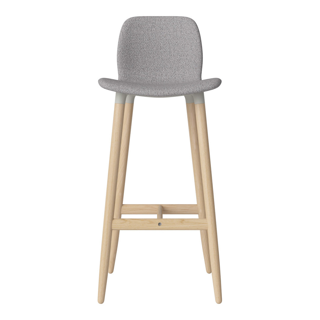 Chaise de bar Seed - Rembourrée - Piètement en chêne huilé, pigmenté blanc