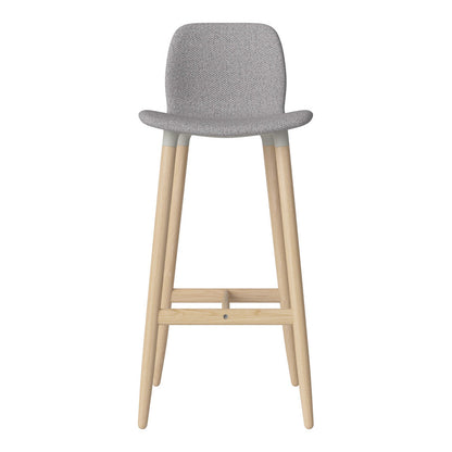 Chaise de bar Seed - Rembourrée - Piètement en chêne huilé, pigmenté blanc