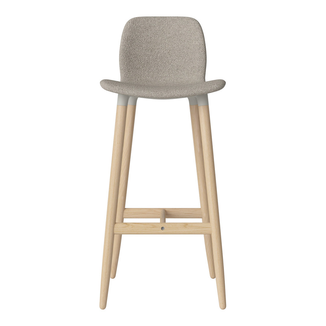 Chaise de bar Seed - Rembourrée - Piètement en chêne huilé, pigmenté blanc