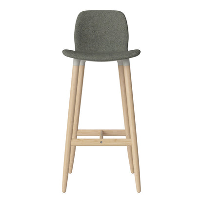 Chaise de bar Seed - Rembourrée - Piètement en chêne huilé, pigmenté blanc