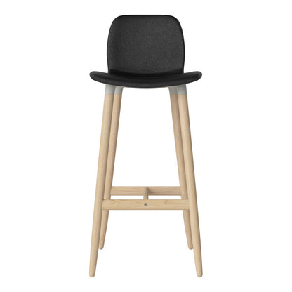 Chaise de bar Seed - Rembourrée - Piètement en chêne huilé, pigmenté blanc