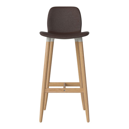 Chaise de bar Seed - Rembourrée - Piètement en chêne huilé