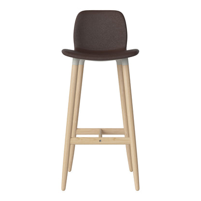 Chaise de bar Seed - Rembourrée - Piètement en chêne huilé, pigmenté blanc