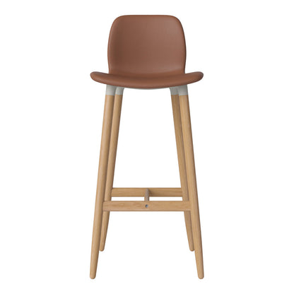 Chaise de bar Seed - Rembourrée - Piètement en chêne huilé