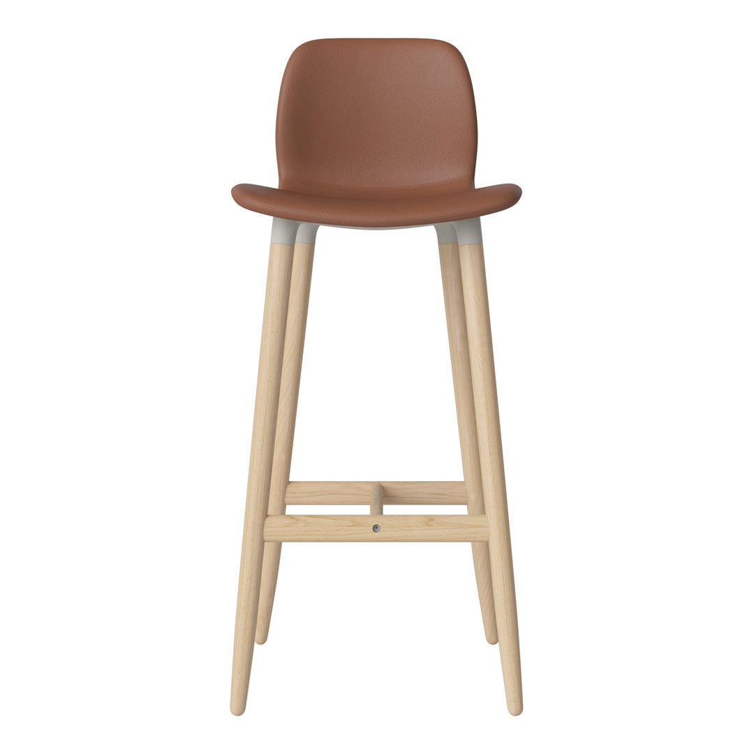 Chaise de bar Seed - Rembourrée - Piètement en chêne huilé, pigmenté blanc