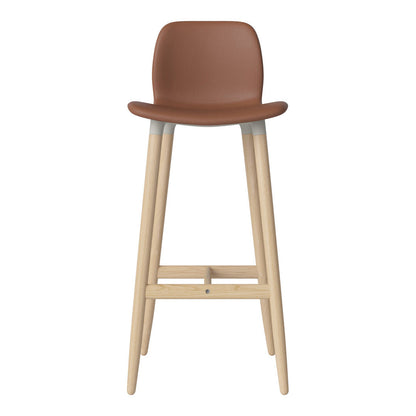 Chaise de bar Seed - Rembourrée - Piètement en chêne huilé, pigmenté blanc
