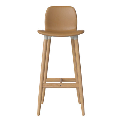 Chaise de bar Seed - Rembourrée - Piètement en chêne huilé