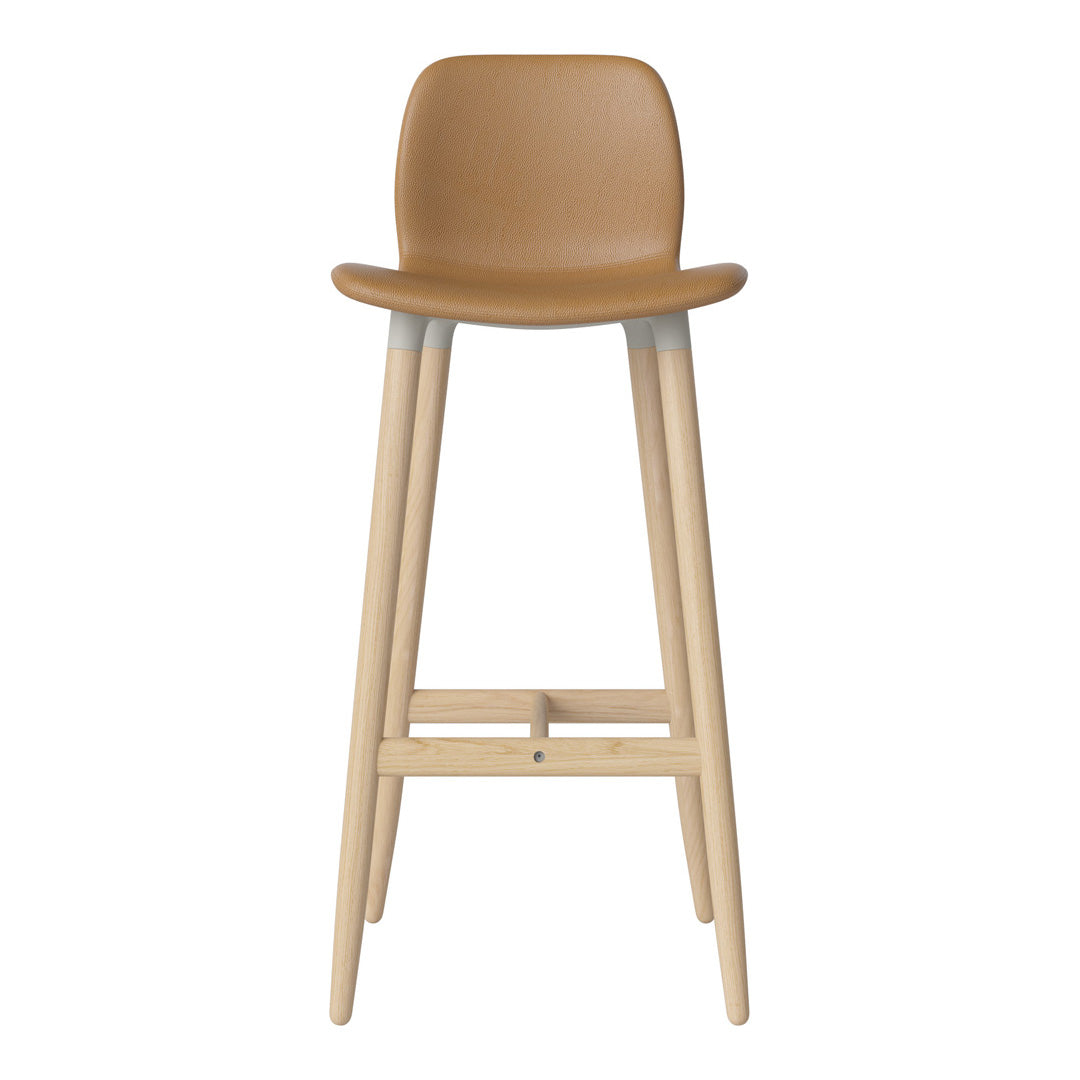 Chaise de bar Seed - Rembourrée - Piètement en chêne huilé, pigmenté blanc