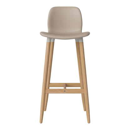 Chaise de bar Seed - Rembourrée - Piètement en chêne huilé