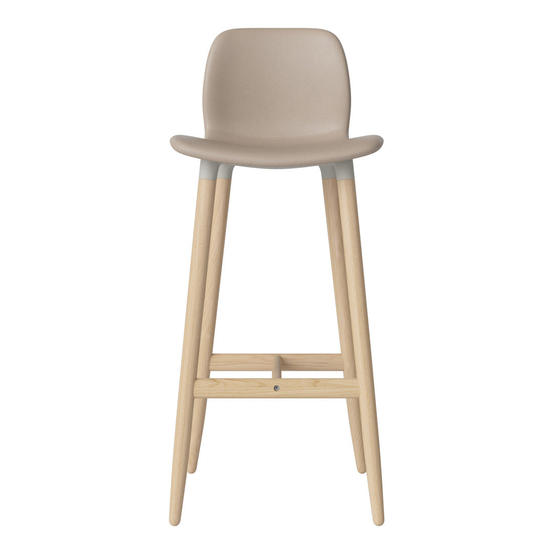 Chaise de bar Seed - Rembourrée - Piètement en chêne huilé, pigmenté blanc